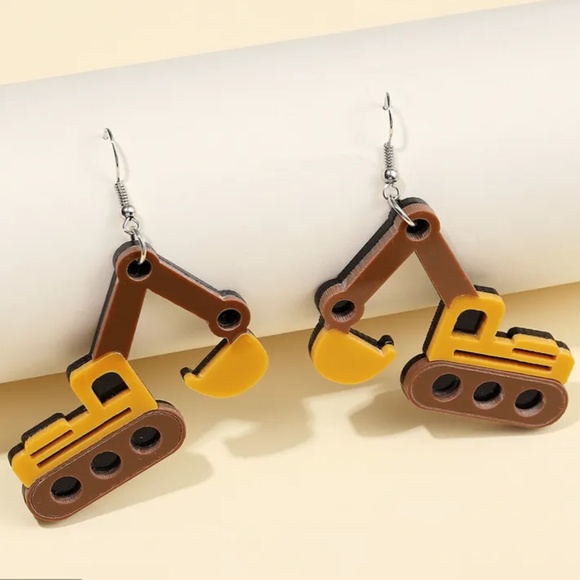 Vitalfinds Jewelry - Tractor Bulldoser Equipment Earrings
